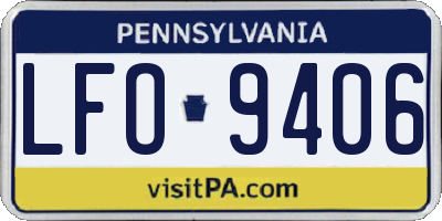 PA license plate LFO9406