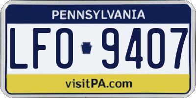 PA license plate LFO9407