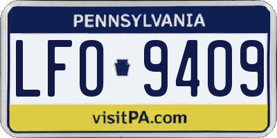 PA license plate LFO9409