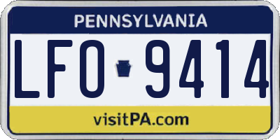 PA license plate LFO9414