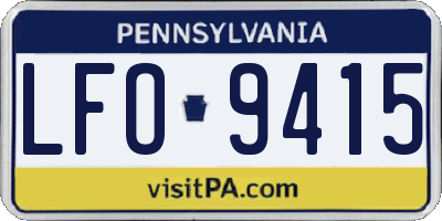 PA license plate LFO9415