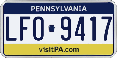 PA license plate LFO9417