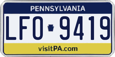 PA license plate LFO9419