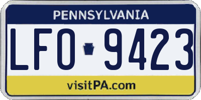 PA license plate LFO9423