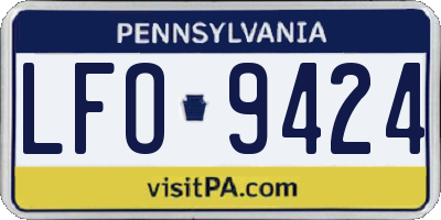 PA license plate LFO9424