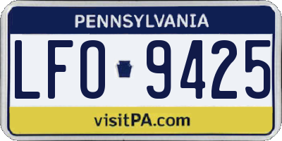 PA license plate LFO9425