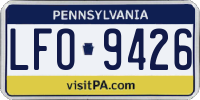 PA license plate LFO9426