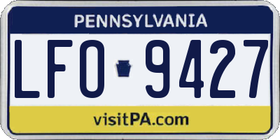 PA license plate LFO9427