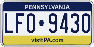 PA license plate LFO9430