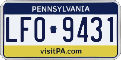 PA license plate LFO9431