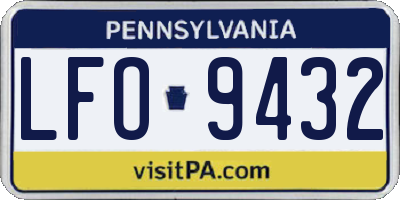 PA license plate LFO9432