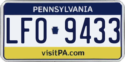 PA license plate LFO9433