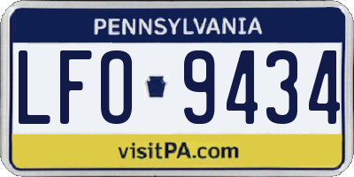 PA license plate LFO9434