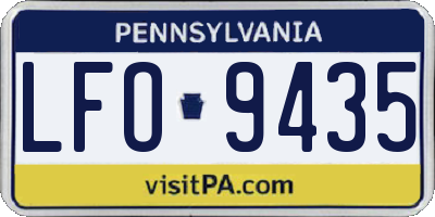 PA license plate LFO9435