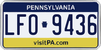PA license plate LFO9436