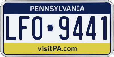 PA license plate LFO9441