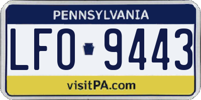 PA license plate LFO9443