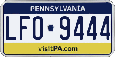 PA license plate LFO9444