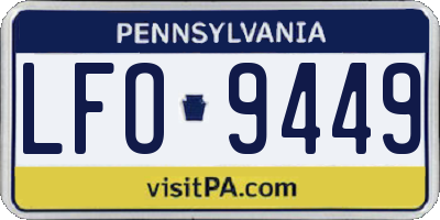 PA license plate LFO9449