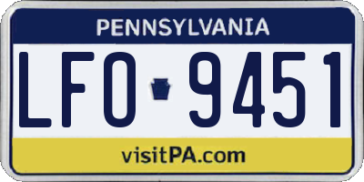 PA license plate LFO9451