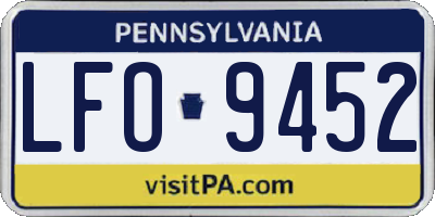 PA license plate LFO9452