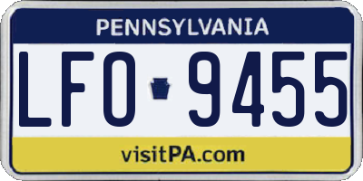 PA license plate LFO9455