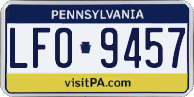 PA license plate LFO9457