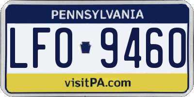 PA license plate LFO9460
