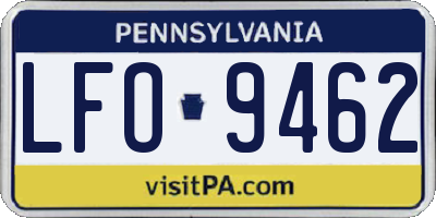 PA license plate LFO9462