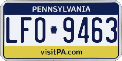 PA license plate LFO9463