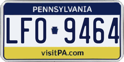 PA license plate LFO9464