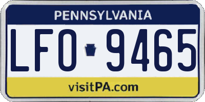 PA license plate LFO9465