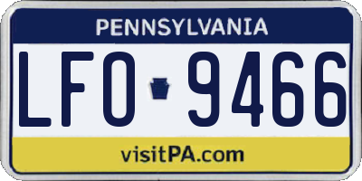 PA license plate LFO9466