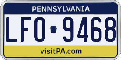 PA license plate LFO9468