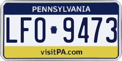 PA license plate LFO9473