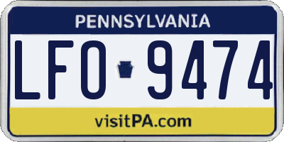 PA license plate LFO9474