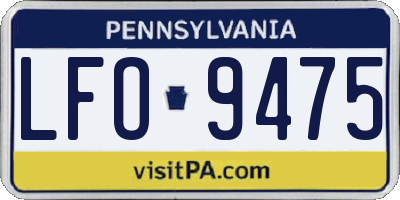 PA license plate LFO9475