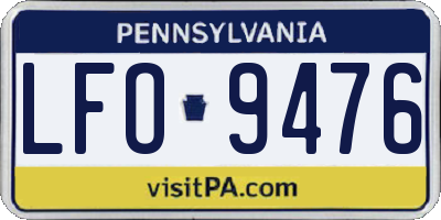 PA license plate LFO9476