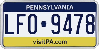 PA license plate LFO9478