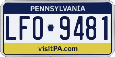 PA license plate LFO9481