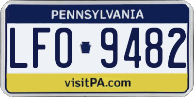 PA license plate LFO9482