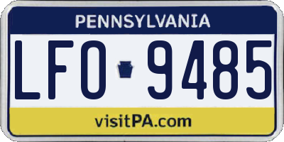 PA license plate LFO9485