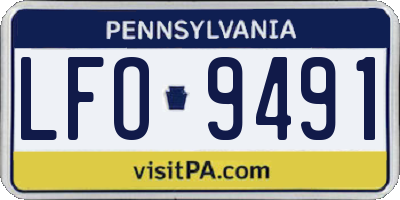 PA license plate LFO9491