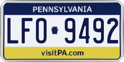PA license plate LFO9492