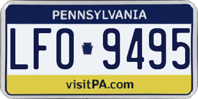 PA license plate LFO9495