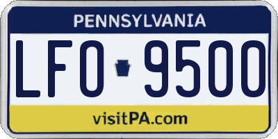 PA license plate LFO9500