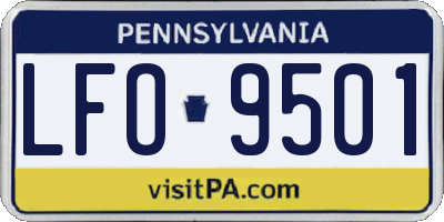 PA license plate LFO9501