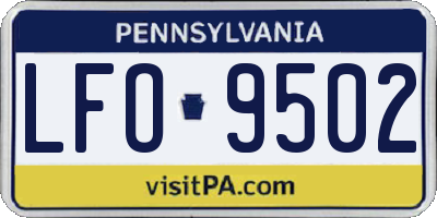 PA license plate LFO9502