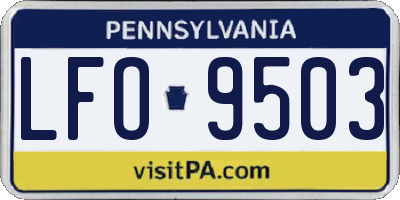 PA license plate LFO9503