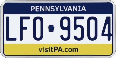 PA license plate LFO9504